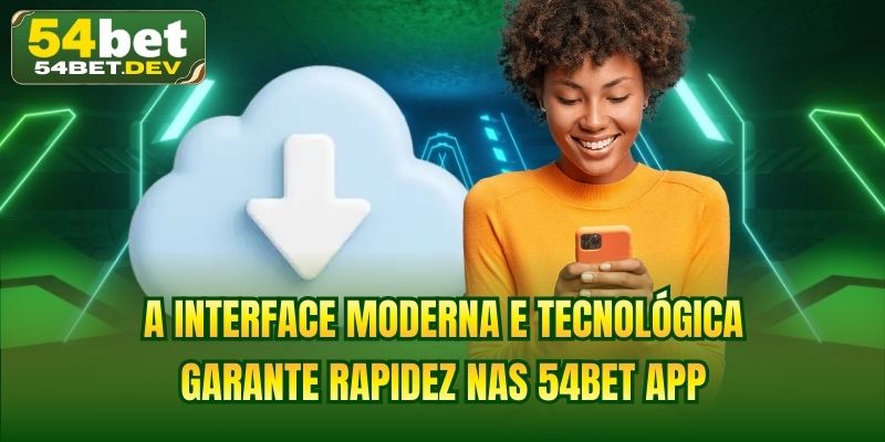 A interface moderna e tecnológica garante rapidez nas 54BET app